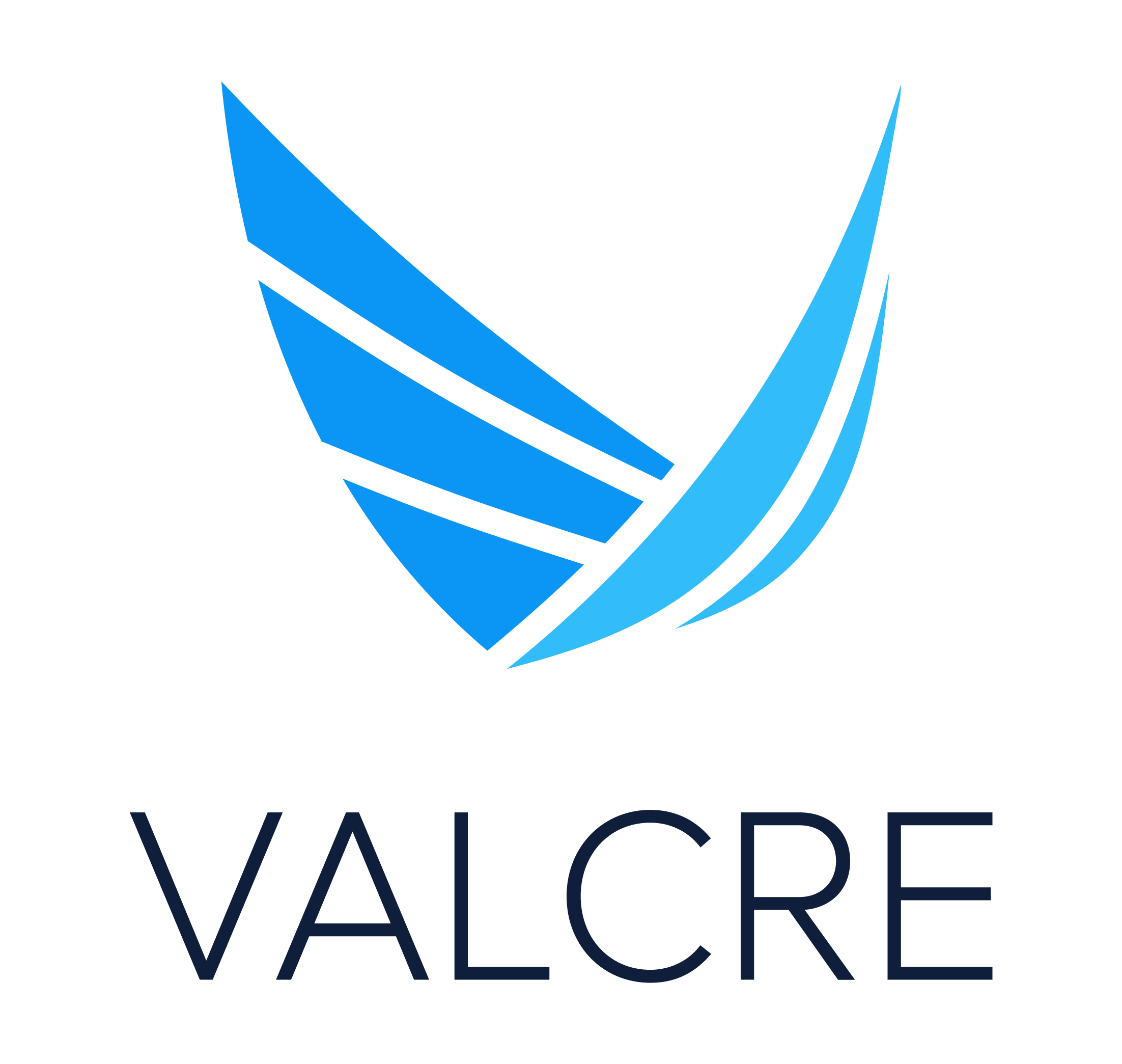 Valcre stacked logo, color